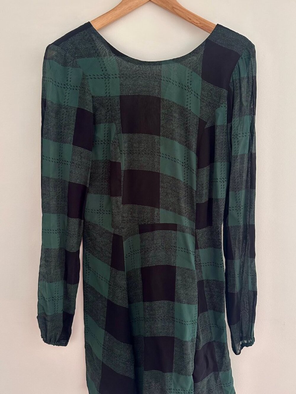 Green Plaid Reformation Mini Dress